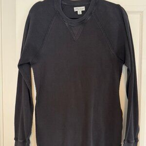 J.Crew Mens Knit Good Waffle Long Sleeve Top Dark Gray M Medium